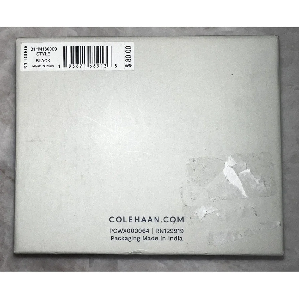 COLE HAAN MEN'S LEATHER RFID PROTECTED BIFOLD 6 POCKET WALLET BLACK (NEW in box)